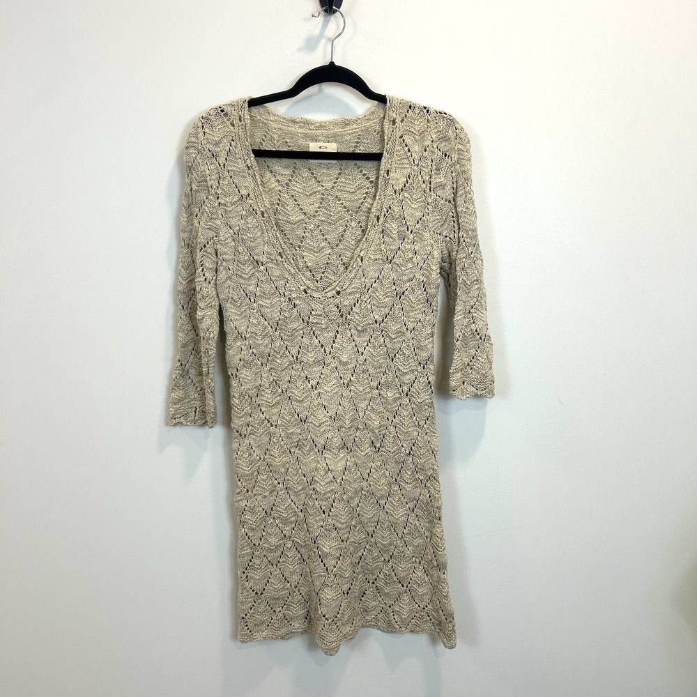 Anthropologie Pins And Needles Large Crochet Sweater Top Y2K 90s Boho